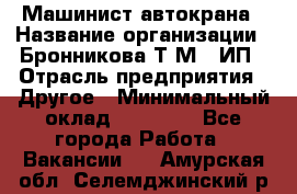 Машинист автокрана › Название организации ­ Бронникова Т.М., ИП › Отрасль предприятия ­ Другое › Минимальный оклад ­ 40 000 - Все города Работа » Вакансии   . Амурская обл.,Селемджинский р-н